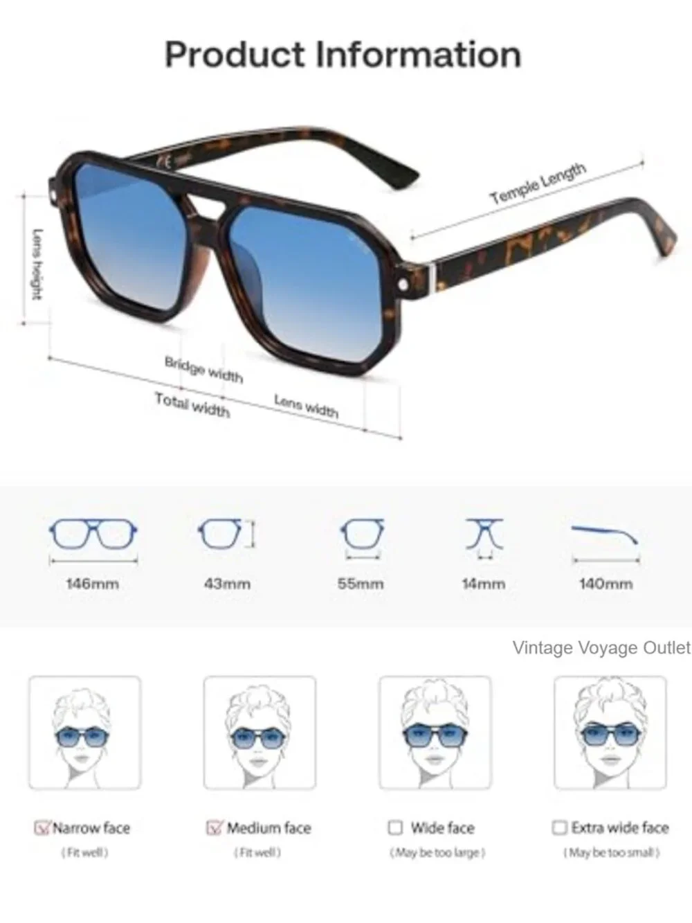 Vintage Retro Square Aviator Sunglasses Men Women Polarized UV400
